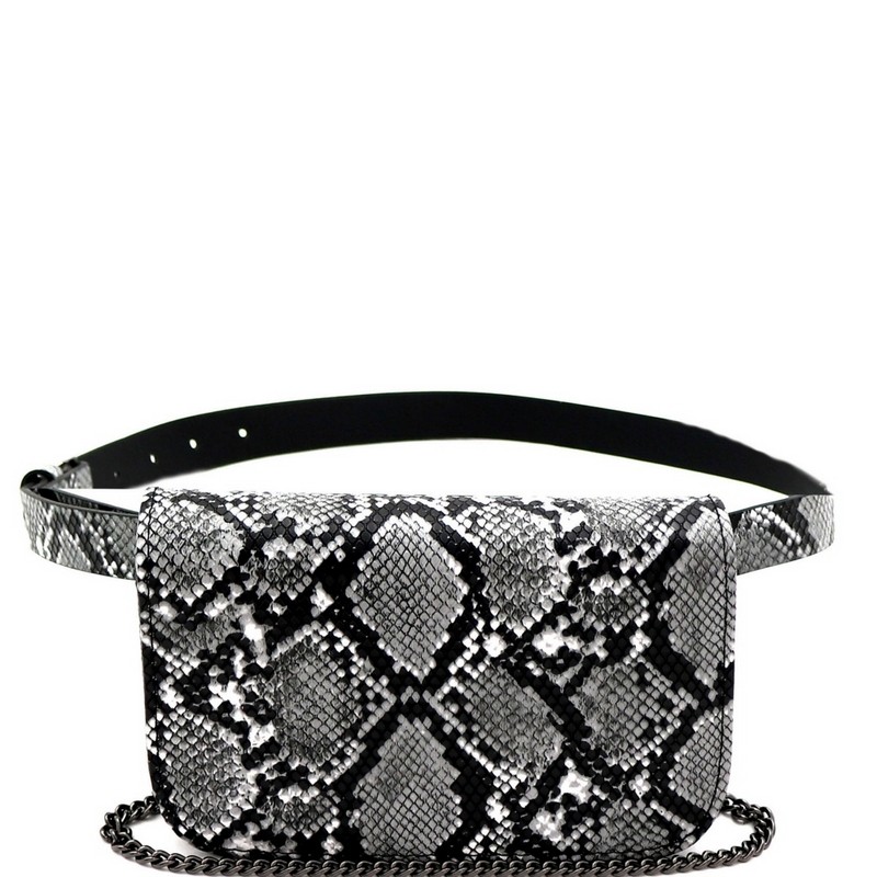 snake print waist bag